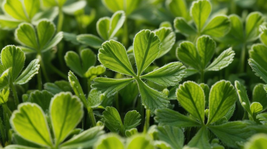 green microclover lawn